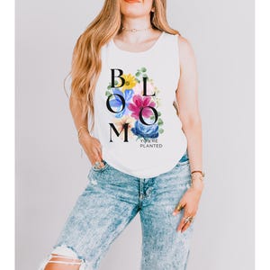Floral Tank Top, Gift for Nature Lover, Yoga, Cottagecore, Wildflowers,  Festivals, Gift for Mom, Gift for her, Birthday Gift