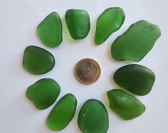 Green Sea Glass Pieces – Authentic Ocean-Tumbled Beach Glass, Art Supplies
