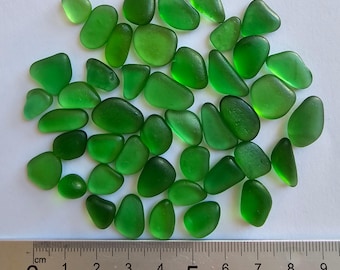 Jewelry-Grade Green Sea Glass, Authentic Mediterranean Beach Glass (8mm-15mm)