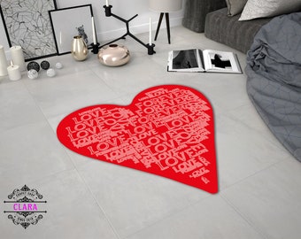 Red and Pink Anatomical Heart Rug. - Etsy