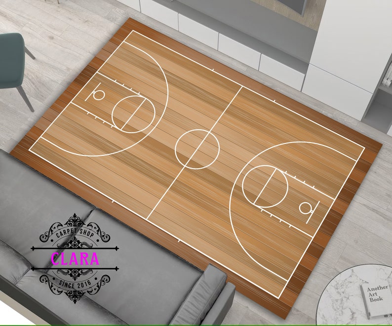 Basketball Court Rug, Court Carpet, Living Room Rug, Kids Room Play Mat, Childeren Play Carpet