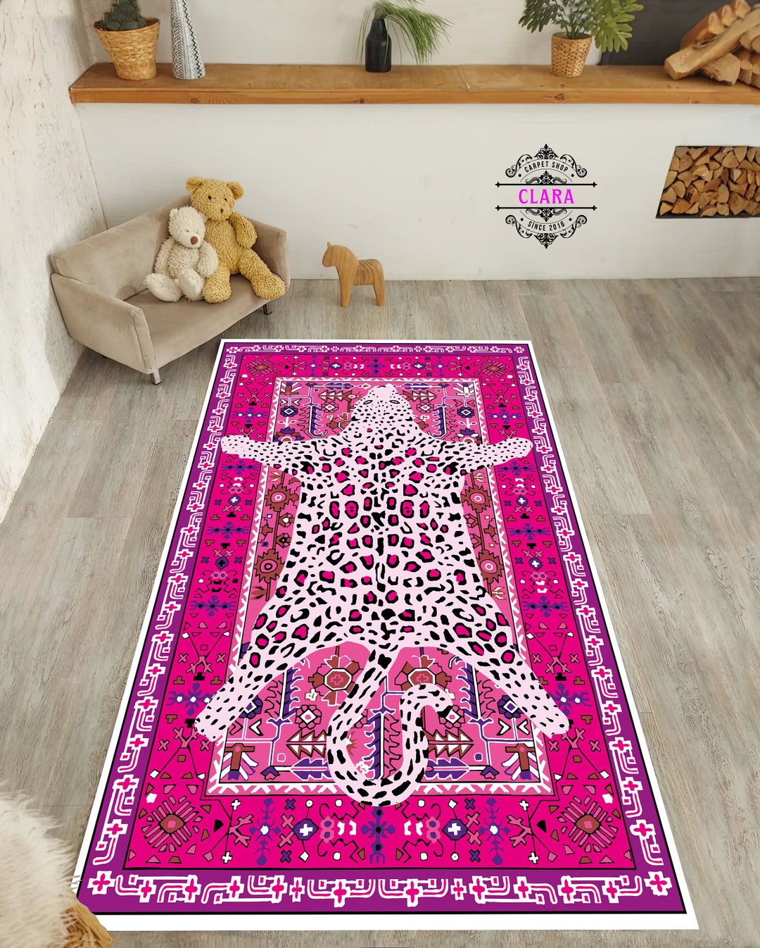 Pink Tiger Rug Tiger Rug Tibetan Tiger Rug Blue Rug Etsy