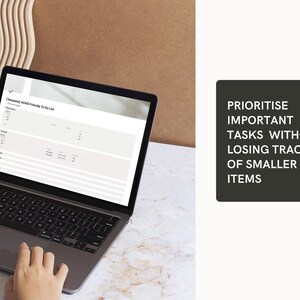 Digital ADHD task organiser showing priority tracker and structured to do list inside Notion.
