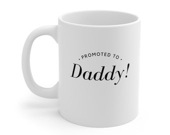 Fathers Day Mug | Pregnancy Announcement Ceramic Mug 11oz | Minimalist Design | Dad to be | Expectant Father
