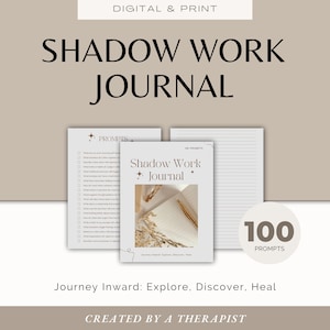 Shadow Work Journal | 100 Self Reflection Prompts | Self Discovery | Inner Child Healing | Self Therapy Digital Workbook | Healing Exercise