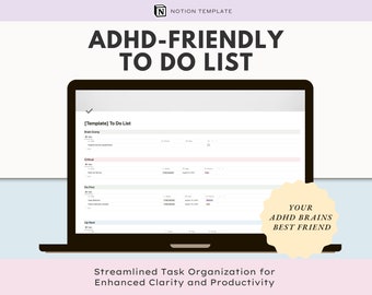 Notion ADHD To-Do List Template: Brain Dump Organizer (Digital Download)