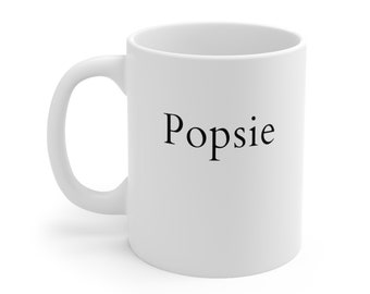 Popsie Mug | Pregnancy Announcement Ceramic Mug 11oz | Minimalist Design | Pop to be | New Grandparent | First Time Pop