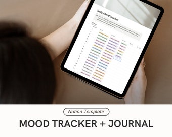 Notion Mood Tracker Template: Minimalist Mood Journal (Digital Download)