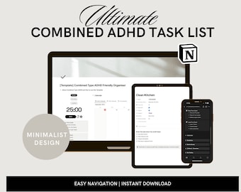 ADHD Notion To-Do List Template: Brain Dump Organizer (Digital Download)