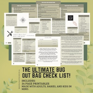 The Ultimate Bug Out Bag Checklist, Emergency Survival Preparedness Supply List 72 hour kit (PDF Download)
