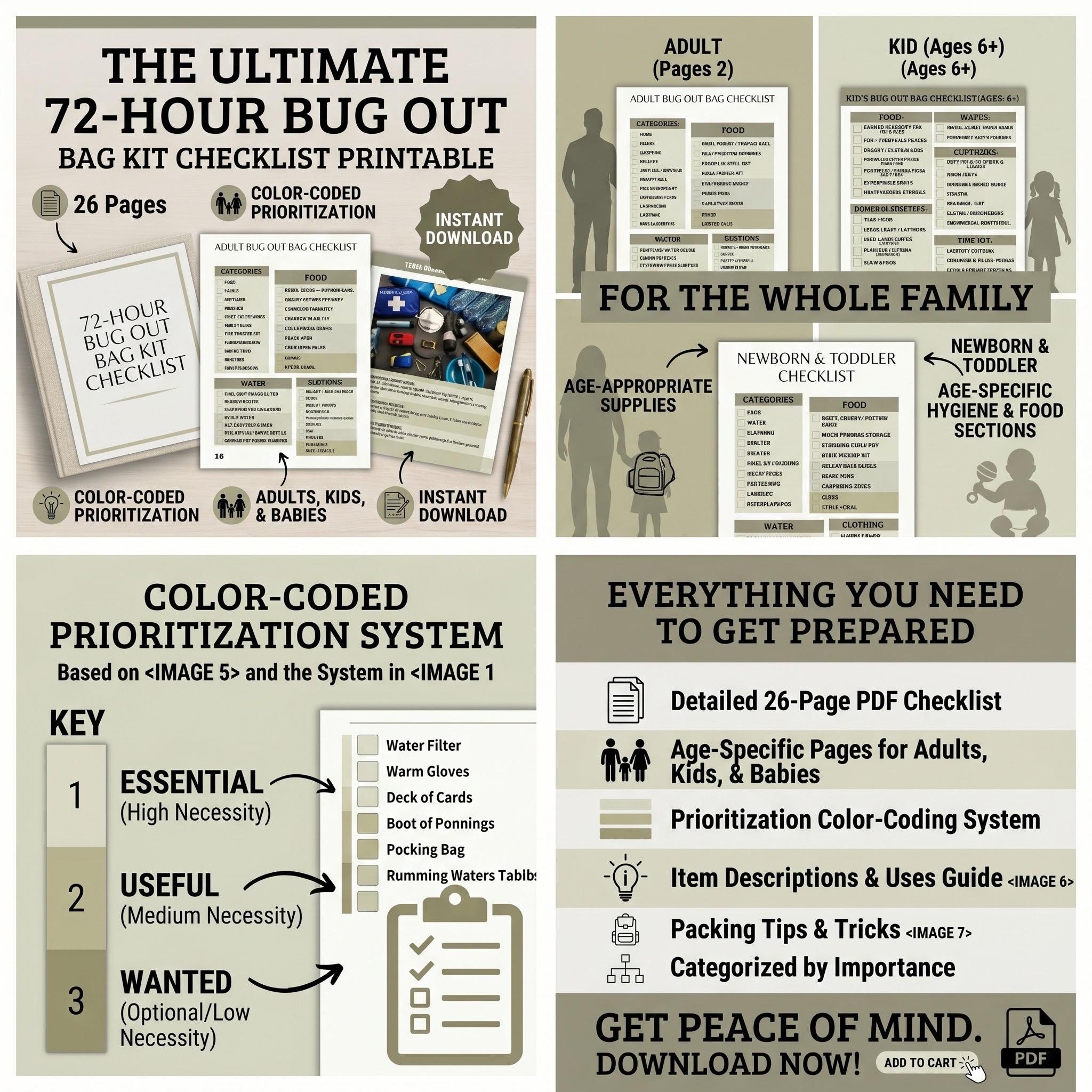 The Ultimate Bug Out Bag Checklist, Emergency Survival Preparedness ...