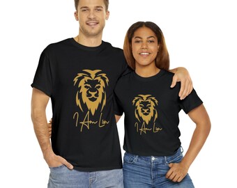 Camiseta de algodón pesado unisex I Am Lion Original 2