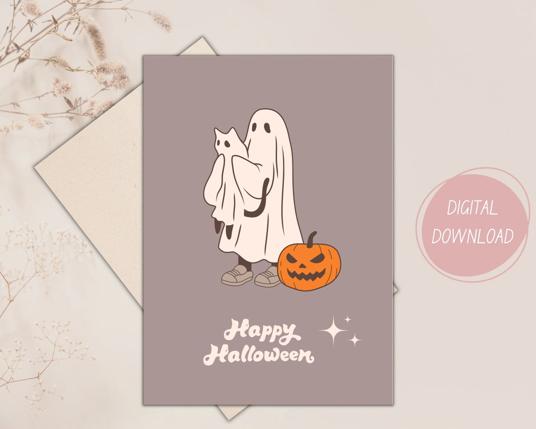 Printable Halloween Card Printable Happy Halloween Card - Etsy