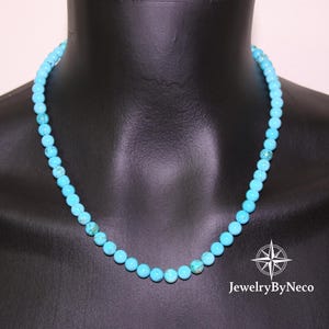 Echte turquoise choker ketting voor dames en heren, dames heren kralenketting, turquoise sieraden voor dames en heren, blauwe boho ketting