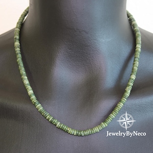 Elegant Jade Necklace for Women & Men, Genuine AA Grade Beaded Necklace, Real Jade Necklace, Green Gemstone Necklace, Dainty Choker Necklace