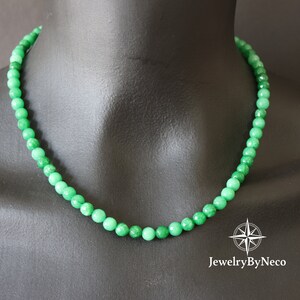 Faceted Green Aventurine Choker Necklace for Women, Womens Beaded Necklace, Womens Green Necklace, Natural Stone Necklace, Luck Necklace
