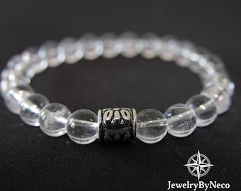 Clear Quartz Bracelet for Women, Womens Genuine Beaded  Elastic Bracelet, Crystal Gemstone