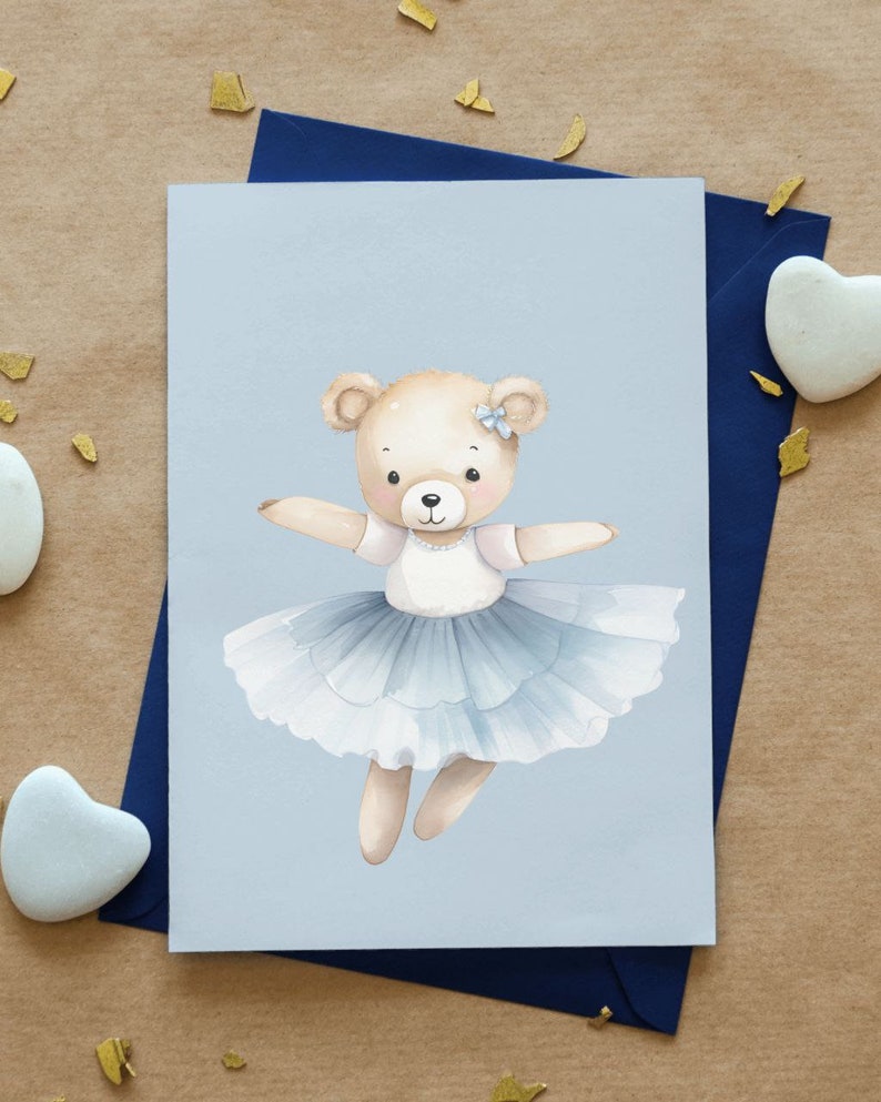 12 Ballerina Bears | Watercolor PNG Clipart | Teddy Bear Ballerina Art ...