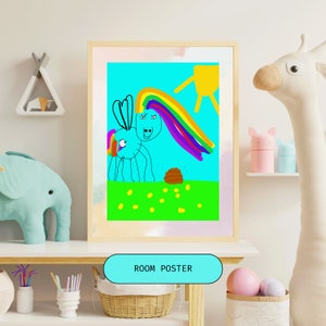 Rainbow pony PDF download digital hand draw