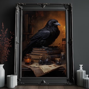 Victorian Raven Painting: Gothic Occult Art Print (Digital Download)