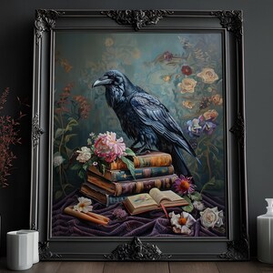 Viktorianischer Rabe Kunstdruck: Gothic Dark Academia Kunst (Digitaler Download)