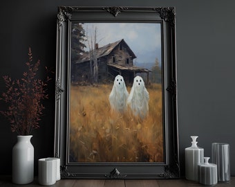 Ghosts in Meadow Print: Dark Wall Art Decor (Digital Download)