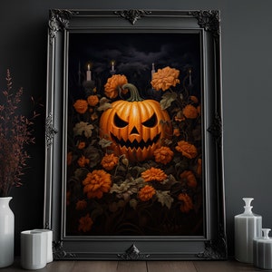 Halloween Pumpkin Print: Dark Academia Holiday Wall Art Decor (Digital Download)