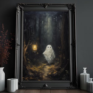 Ghost Lost in Forest Print: Dark Wall Art Decor (Digital Download)
