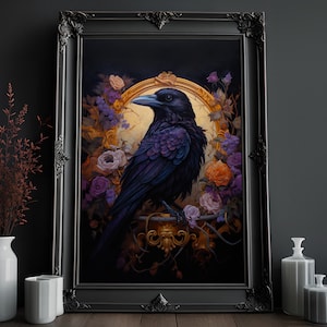 Victorian Raven Print: Dark Gothic Home Decor (Digital Download)