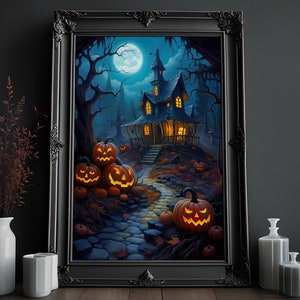 Witch House Painting, Victorian Gothic Art, Mystic Art, Goth Wall Art, Haunted House Print, Halloween Wall Art, Horror Lover Gift
