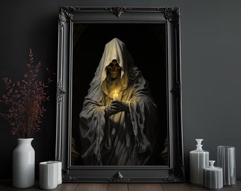 Grim Reaper Painting: Victorian Gothic Horror Art Print (Digital Download)