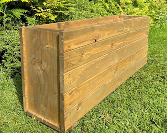 Handmade High Wooden Planter Herb Box Patio Tall Trough Plant Flower Pot