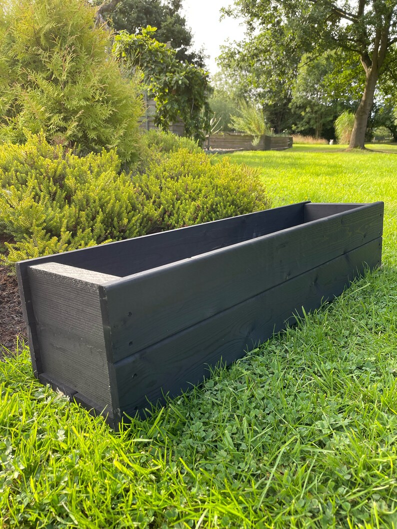 Wooden Rectangular Planters Outdoor Plant Pots Flower Boxes Etsy UK