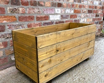 Large High Wooden Garden Planter Outdoor Veg Plant Flower Boxes