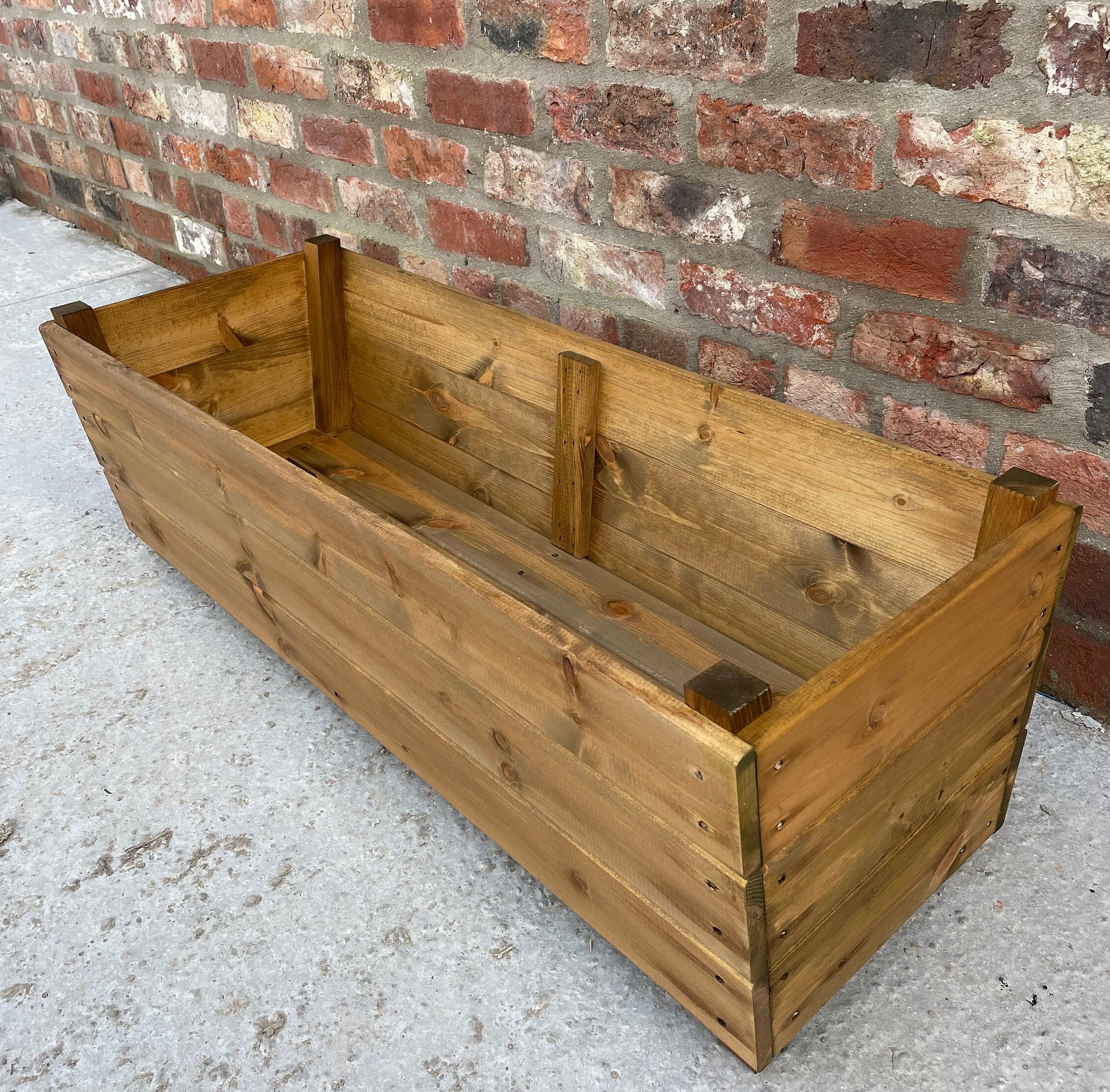 Extra Large Wooden Garden Planter Outdoor Flower Jumbo Pots Veg Boxes ...