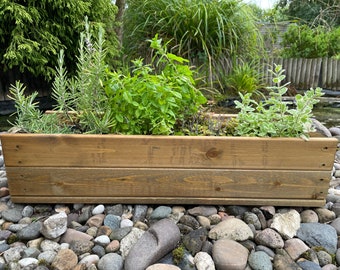 Wooden Planters Balcony Flower Plant Containers Pots Kitchen Garden Herb Tubs Window Boxes Tan Brown 5 Sizes Available Fully Assembled