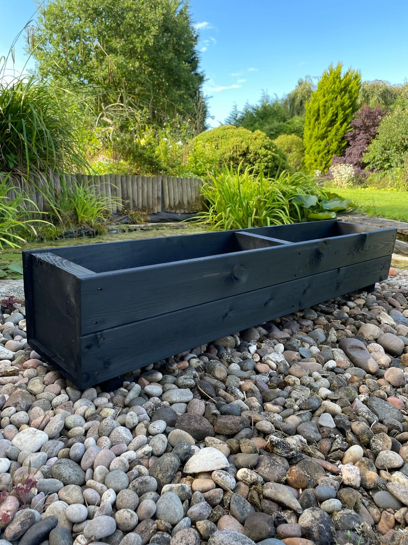 Wooden Rectangular Planters Outdoor Plant Pots Flower Boxes Etsy UK