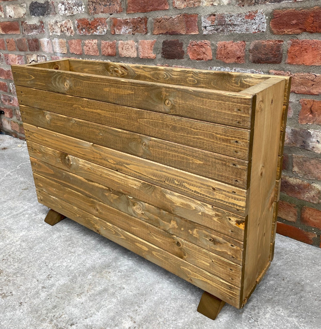 Handmade Extra High Wooden Planter Herb Box Patio Trough Plant