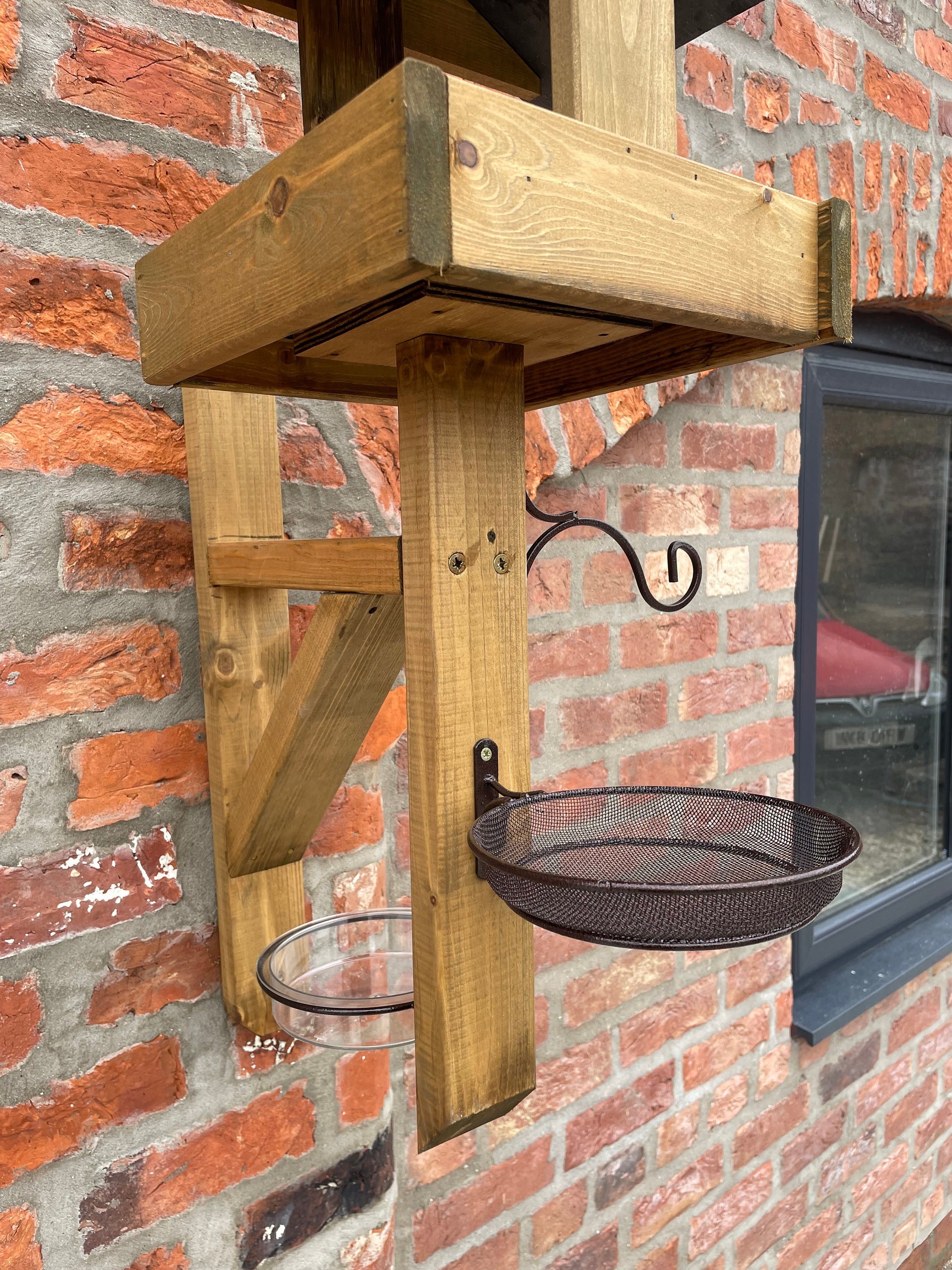 Wooden Wall Mounted Bird Table Bird Feeding Station Fence Etsy UK