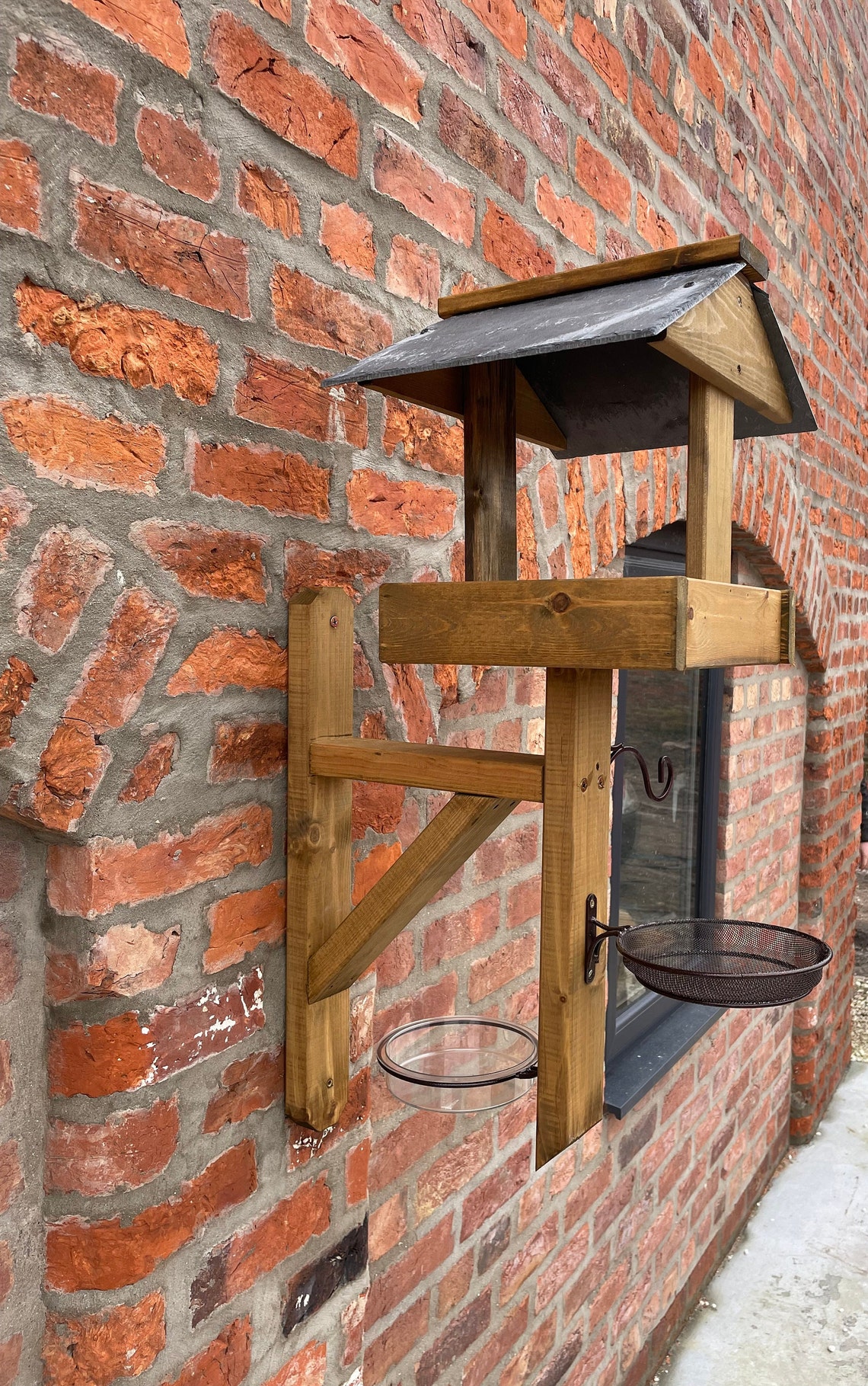 Wooden Wall Mounted Bird Table Bird Feeding Station Fence Etsy UK