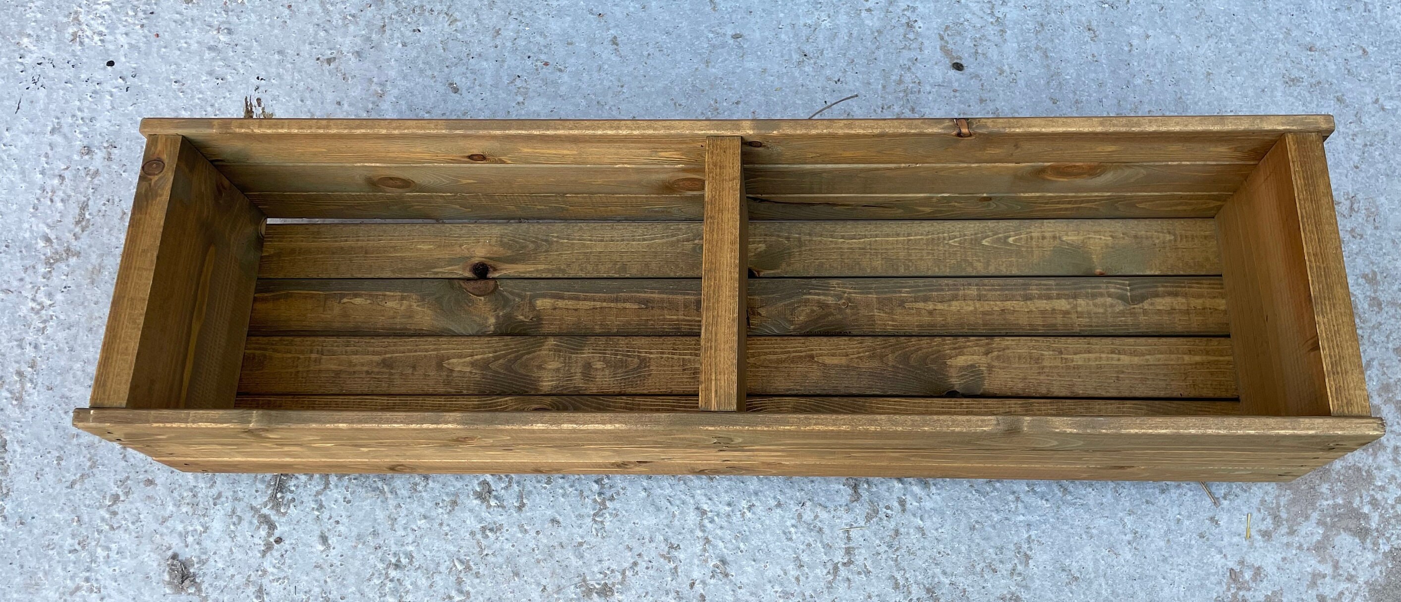 Handmade Extra Wide Large Wooden Planter Pot Rectangular Trough