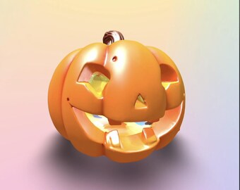 Halloween Jack-o'-Lantern 3D Model - Spooky Cute Pumpkin (Digital Download)