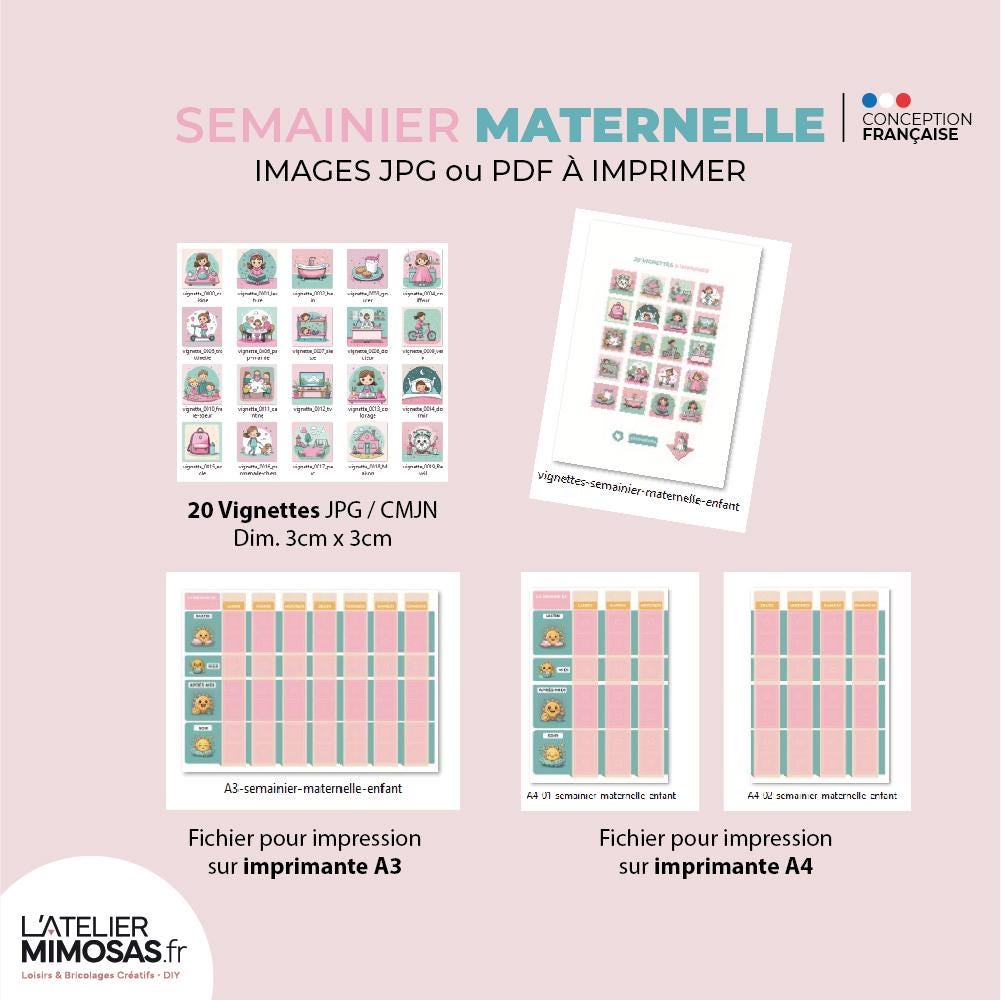 Semainier à Imprimer pour les Enfants de Maternelle - Agenda de la ...