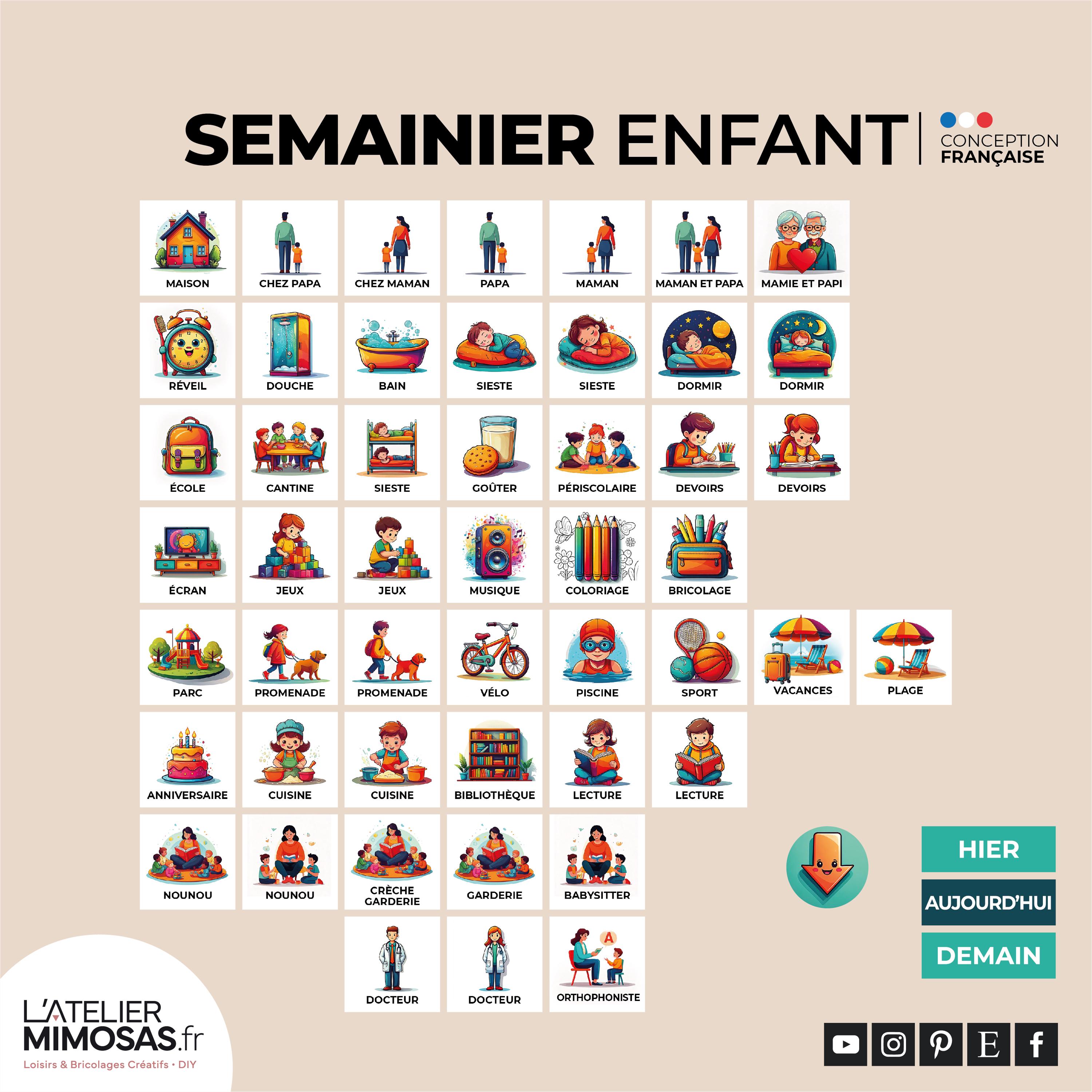 Semainier enfant à imprimer - - Agenda de la semaine Montessori - Etsy ...