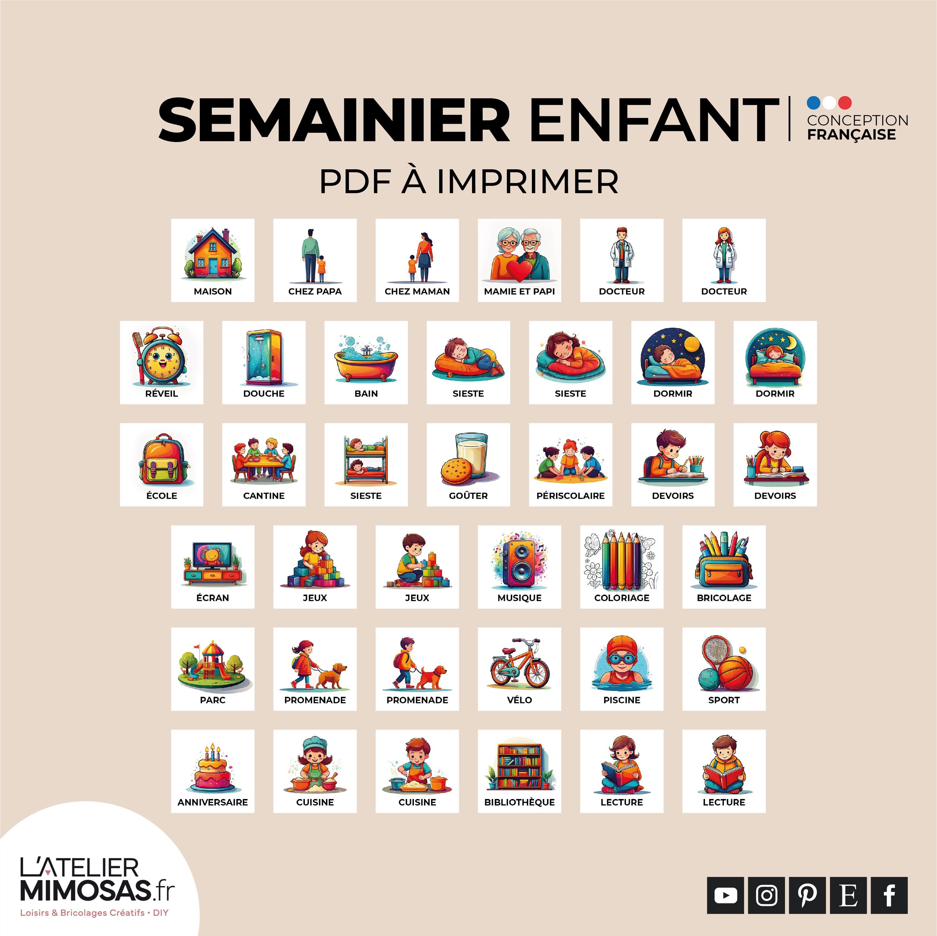 Semainier enfant à imprimer - - Agenda de la semaine Montessori - Etsy ...
