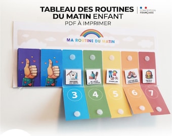 Printable Morning Routine for Kids in French - Montessori Daily Routine Chart - Kindergarten - Morning routine