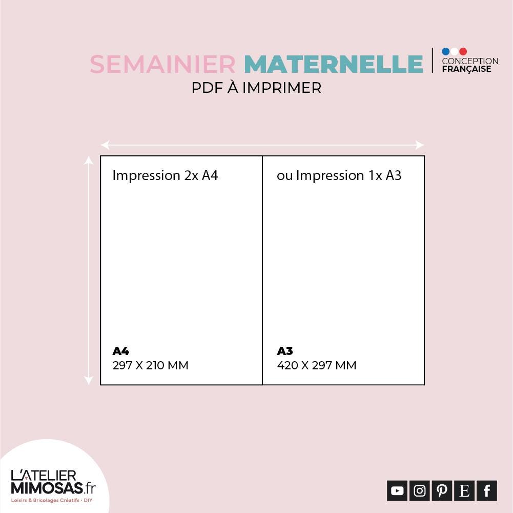 Semainier à Imprimer pour les Enfants de Maternelle - Agenda de la ...