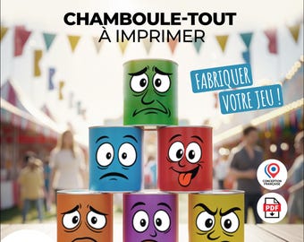Chamboule-tout à fabriquer soi-même (PDF à télécharger) - Étiquettes Chamboule Tout à imprimer.