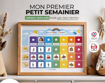 Mon Premier Semainier enfant à imprimer Version simplifiée pour les tout-petits ! Maternelle & Crèche - Garde alternée