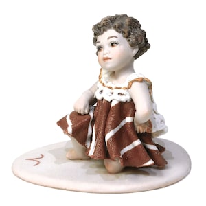 Zodiac Aries porcelain handmade statue, made in Italy, porcelain figurine, entirely porcelain